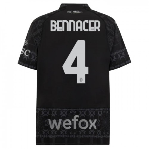 Fotballtrøye AC Milan Ismael Bennacer 4 Fjerdedrakt 2023-24 Kortermet Svart Fotballtrøye AC Milan Ismael Bennacer 4 Fjerdedrakt 2023-24 Kortermet Svart